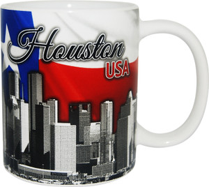 HOUSTON TEXAS 11OZ CUP TX - Flag and Skyline Design HOUSTON TEXAS 11OZ CUP TX - Flag and Skyline Design