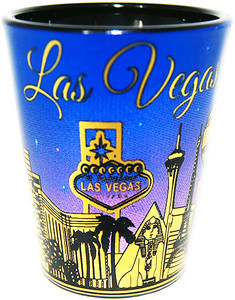 Las Vegas Mini Ceramic Cup Purple with Gold Skyline Design Las Vegas Mini Ceramic Cup Purple with Gold Skyline Design