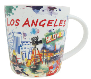 Los Angeles 16oz Red Watercolor Travel Cup