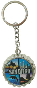 San Diego Bottle Cap Opener with Photo Collage Feature