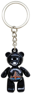 San Francisco Bear Keyring Black with Moving Parts San Francisco Bear Keyring Black with Moving Parts
