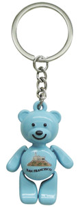 San Francisco Bear Blue Keyring with Moving Parts