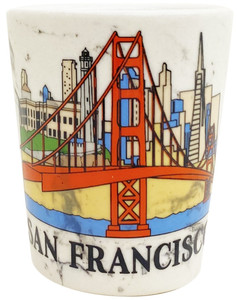San Francisco Shotglass Marble with Color Line San Francisco Shotglass Marble with Color Line