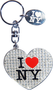 ILNY Heart-Shaped White Keyring with Magic Glitter ILNY Heart-Shaped White Keyring with Magic Glitter