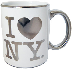 11oz White Silver ILNY Cup with Logo Handle 11oz White Silver ILNY Cup with Logo Handle