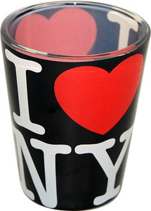 Black Ilny Shot Glass with Clear Glass Design