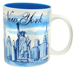 NEW YORK Blue Monument 11 oz Mug NEW YORK Blue Monument 11 oz Mug