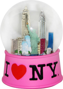 65MM Pink Snow Globe with NY-2058 Design