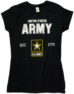 Womens Black United States Army EST 1775 Shirt Womens Black United States Army EST 1775 Shirt