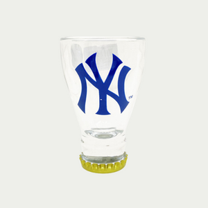 Yankees shot glass with yankees logo in the middle. Yankees shot glass with yankees logo in the middle.