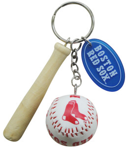 Red Sox Ball with Bat Keychain Red Sox Ball with Bat Keychain