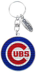 Cubs Logo Magic Glitter Keychain Cubs Logo Magic Glitter Keychain