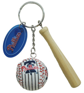 Phillies Ball with Bat Keychain Phillies Ball with Bat Keychain