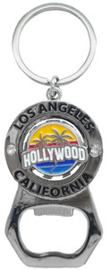 Hollywood Palm Trees Spinning Keychain Bottle Opener Hollywood Palm Trees Spinning Keychain Bottle Opener