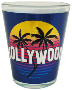 Hollywood Colorful Palm Trees Foil Shotglass Hollywood Colorful Palm Trees Foil Shotglass