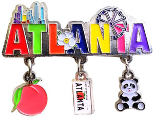 Atlanta Magnet Dangle Peach Atlanta Magnet Dangle Peach