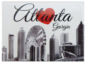 Atlanta Photo Magnet White Atlanta Photo Magnet White