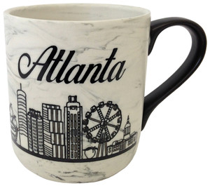 Atlanta 15oz Marble Cup with Black Handle Atlanta 15oz Marble Cup with Black Handle