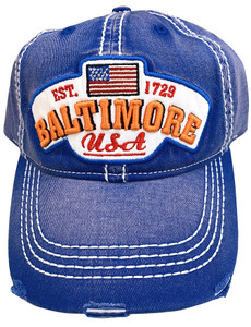 Baltimore Hat Denim & Orange Baltimore Hat Denim & Orange