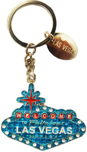 Las Vegas Welcome Sign Blue Magic Glitter with Tag Las Vegas Welcome Sign Blue Magic Glitter with Tag