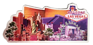 Las Vegas Magnet Skyline with Metallic Welcome Sign Feature Las Vegas Magnet Skyline with Metallic Welcome Sign Feature
