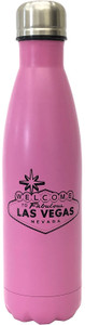 Las Vegas Matte Pink Steel Travel Mug with Welcome Sign Design Las Vegas Matte Pink Steel Travel Mug with Welcome Sign Design