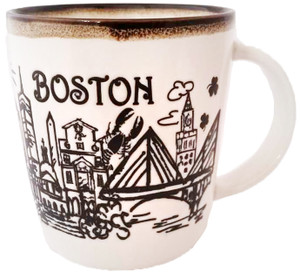 Boston 12oz White/Brown Drip Cup