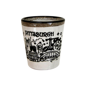 Pittsburgh Mini Ceramic Cup with unique drip design – perfect for espresso or decoration. Pittsburgh Mini Ceramic Cup with unique drip design – perfect for espresso or decoration.