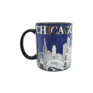 Chicago Mug featuring iconic skyline and landmarks design – perfect souvenir or gift. Chicago Mug featuring iconic skyline and landmarks design – perfect souvenir or gift.