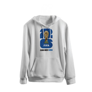 FIFA WORLD CUP 2026 HOODIE WHITE WITH BLUE LOGO