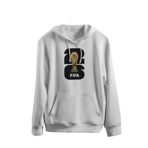 FIFA WORLD CUP 2026 HOODIE WHITE WITH BLACK LOGO