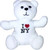 White 5 Sitting Bear Plush Toy with Embroidered Details