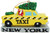 A X-mas or Christmas ornament with a yellow taxi with a Christmas three on top. A X-mas or Christmas ornament with a yellow taxi with a Christmas three on top.