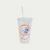 Yankees see through tumbler with Yankees logo in the middle in red and white