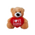 Toy Boston Bear Plush in beige with red heart – perfect for cuddling, gifting, or décor.
