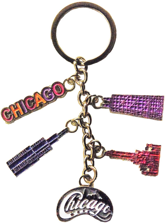 Chicago Skyline Charm Bracelet with Willis Tower, The Bean, and Trump Hotel Charms