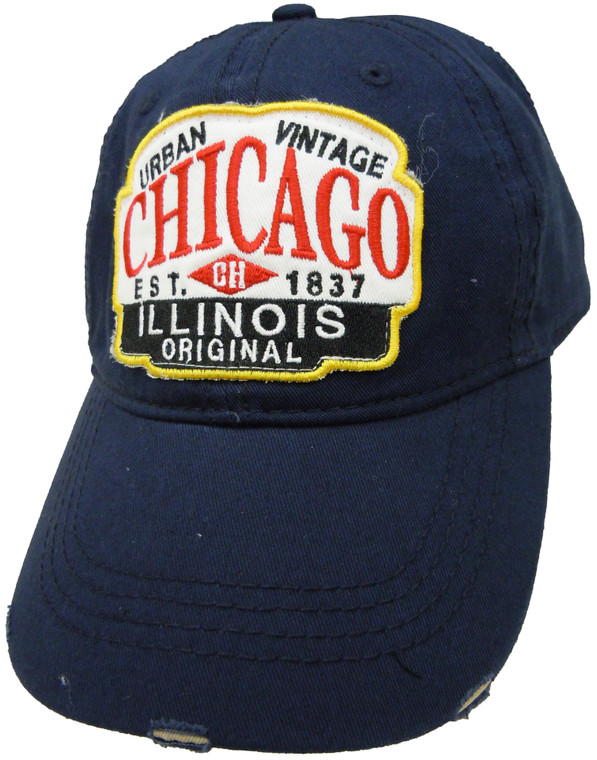 Vintage Chic Chicago Hat in Navy Blue Urban CH01
