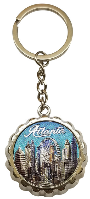 Steel Atlanta K/R Bottle Opener Cap - Blue Sky/White Atlanta Design