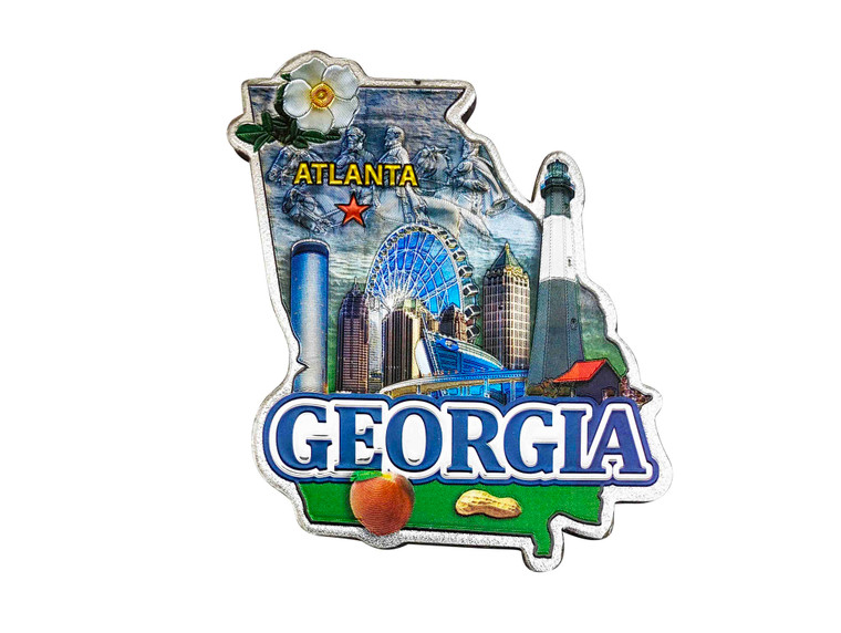 Atlanta Foil Magnet GA State Shape