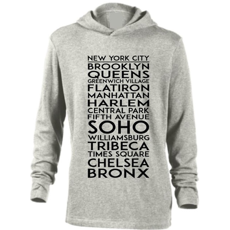 New York Worded Sweatshirt/Hoodie (Gray)