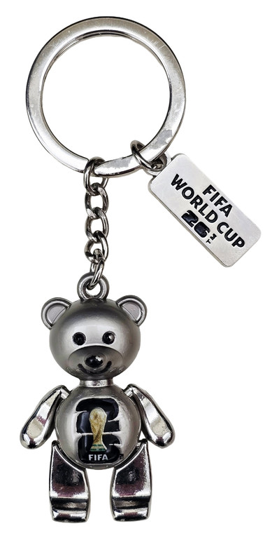 FIFA WORLD CUP 2026 BEAR KEYRING  SILVER