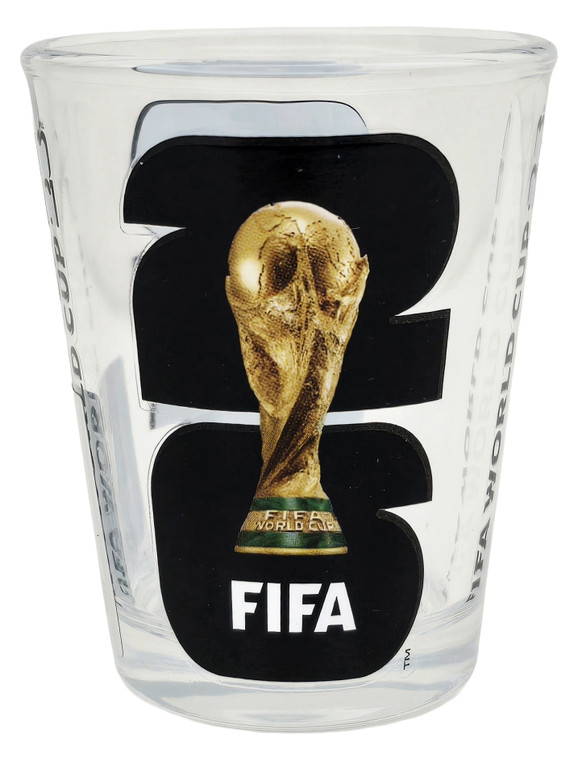 FIFA WORLD CUP 2026 CLEAR SHOTGLASS BLACK LOGO