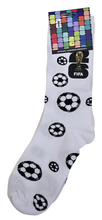 FIFA WORLD CUP 2026 SOCKS WHITE WITH SOCCER BALLS