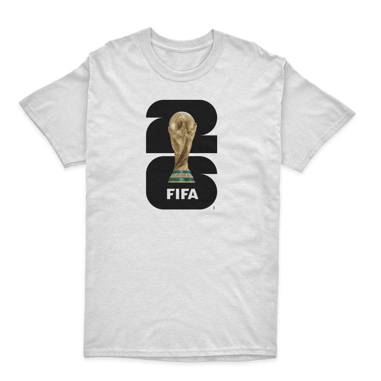 FIFA WORLD CUP 2026 UNISEX TEES WHITE WITH BLACK LOGO