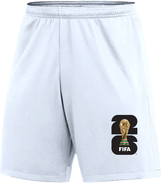 FIFA WORLD CUP 2026 WHITE SHORTS BLACK LOGO