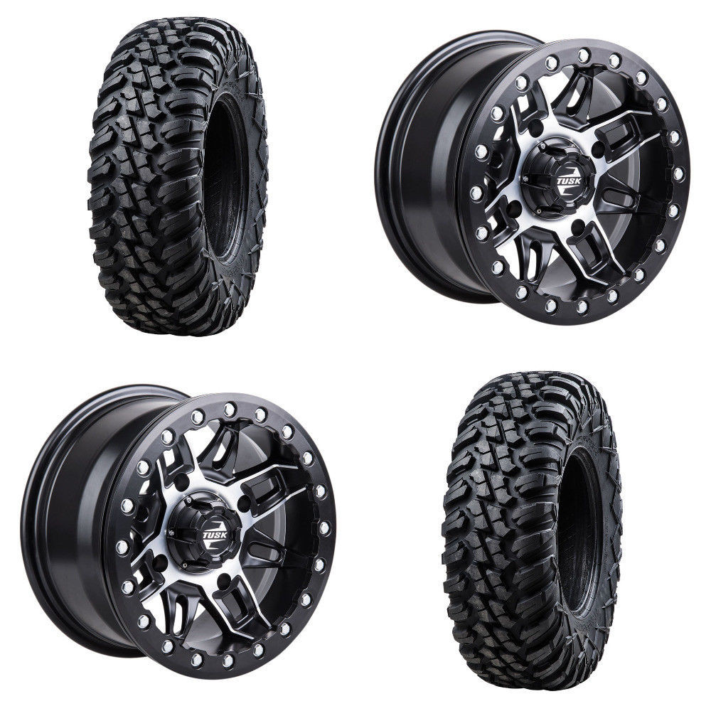 Tusk Tire Wheel Kit Terrabite 30x1014 Wasatch Black Machined Mounted