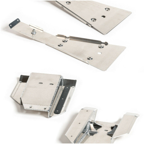 Complete Kit Includes: Full Chassis Frame Plate and Swing Arm Skid Plate (top and bottom view)