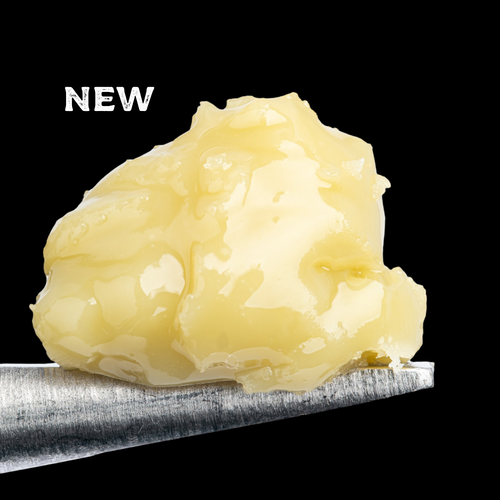 Papaya Live Rosin Cold Cure THCa dabs, hybrid strain, featuring a creamy golden solventless concentrate in a glass jar, premium cannabis extract available at kefikanna.com