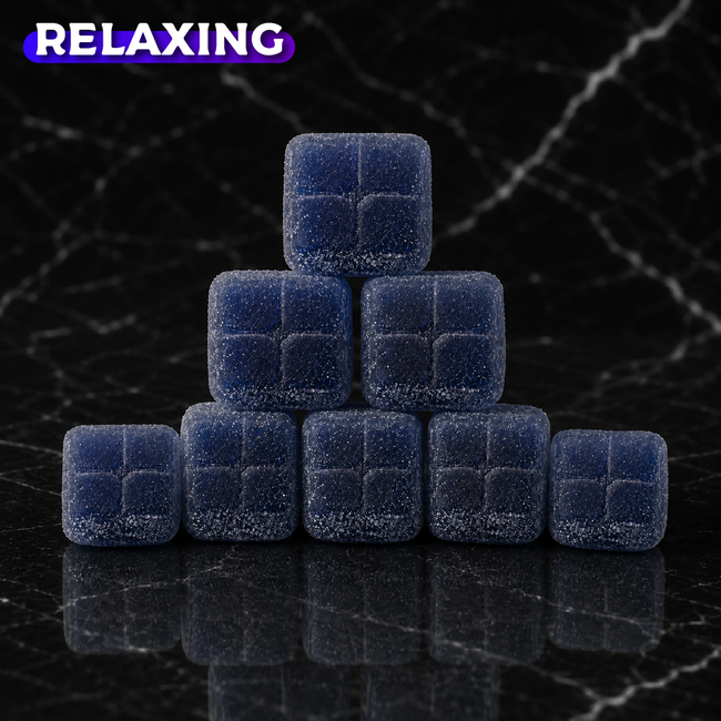 DRIFT Relaxing Indica Live Resin Gummies by Kefi Kanna featuring approximately 25 mg of Delta-9 THC per gummy, crafted with strain-specific live resin for an authentic full-spectrum cannabis experience.