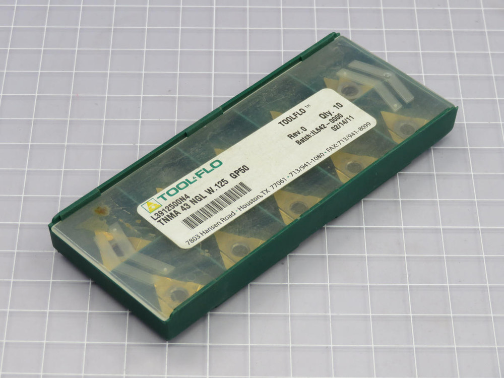 Lot of 10 Toolflo  TNMA 43 NGL W.125 GP50 L3912500N4 Carbide Inserts  For Sale